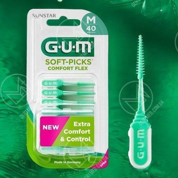 Набір міжзубних щіток GUM Soft Picks Comfort Flex, стандартна, 40 штук 670 фото