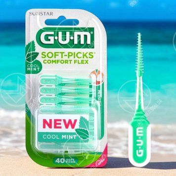 Набір міжзубних щіток GUM Soft Picks Comfort Flex Mint, стандартна, 40 штук 670M40 фото