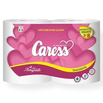 Паперові рушники CARESS ESAGERATA, 2 шари, 2 рулони 🩷 8054529250660 фото