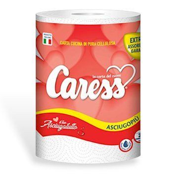 Паперові рушники CARESS ASCIUGOPIU, 2 шари, 1 рулон 🌞 8054529250066 фото