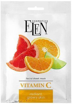 Тканинна маска для обличчя Elen Cosmetics Vitamin C, 25 мл 4820185225236 фото