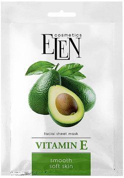 Тканинна маска для обличчя Elen Cosmetics Vitamin E, 25 мл 4820185225243 фото
