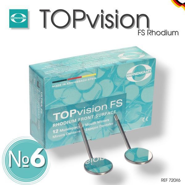 🦷 Дзеркало стоматологічне Hahnenkratt TOPvision FS Rhodium, 720X6 №6 ⭐ 720X6-1 фото
